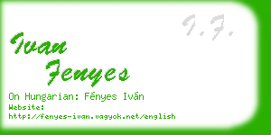 ivan fenyes business card