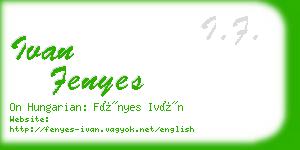 ivan fenyes business card